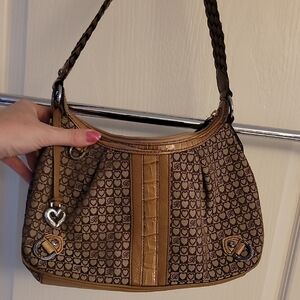 Vintage Brighton Bag Brown and Tan Patterned Women's Bag